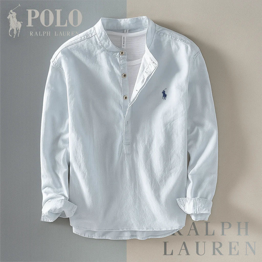 RL Casual Mandarin Collar Shirt – Men’s Long Sleeve